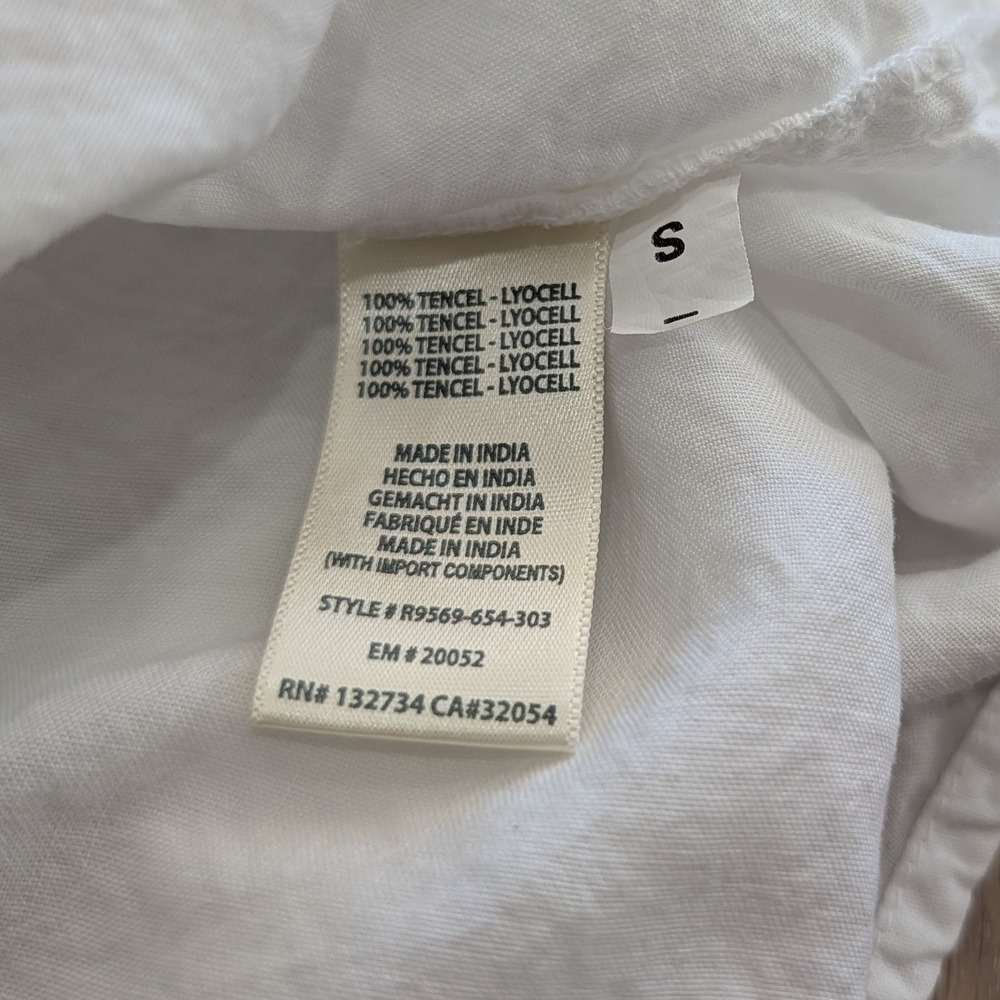 Cloth & Stone Anthropologie White Tencel Ladder Lace Shirt Small - Picture 5 of 14